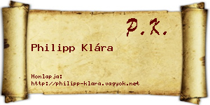 Philipp Klára névjegykártya